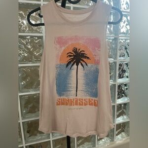 Spiritual Gangster Sun-kissed Light Pink Muscle Tee Graphic Sleeveless